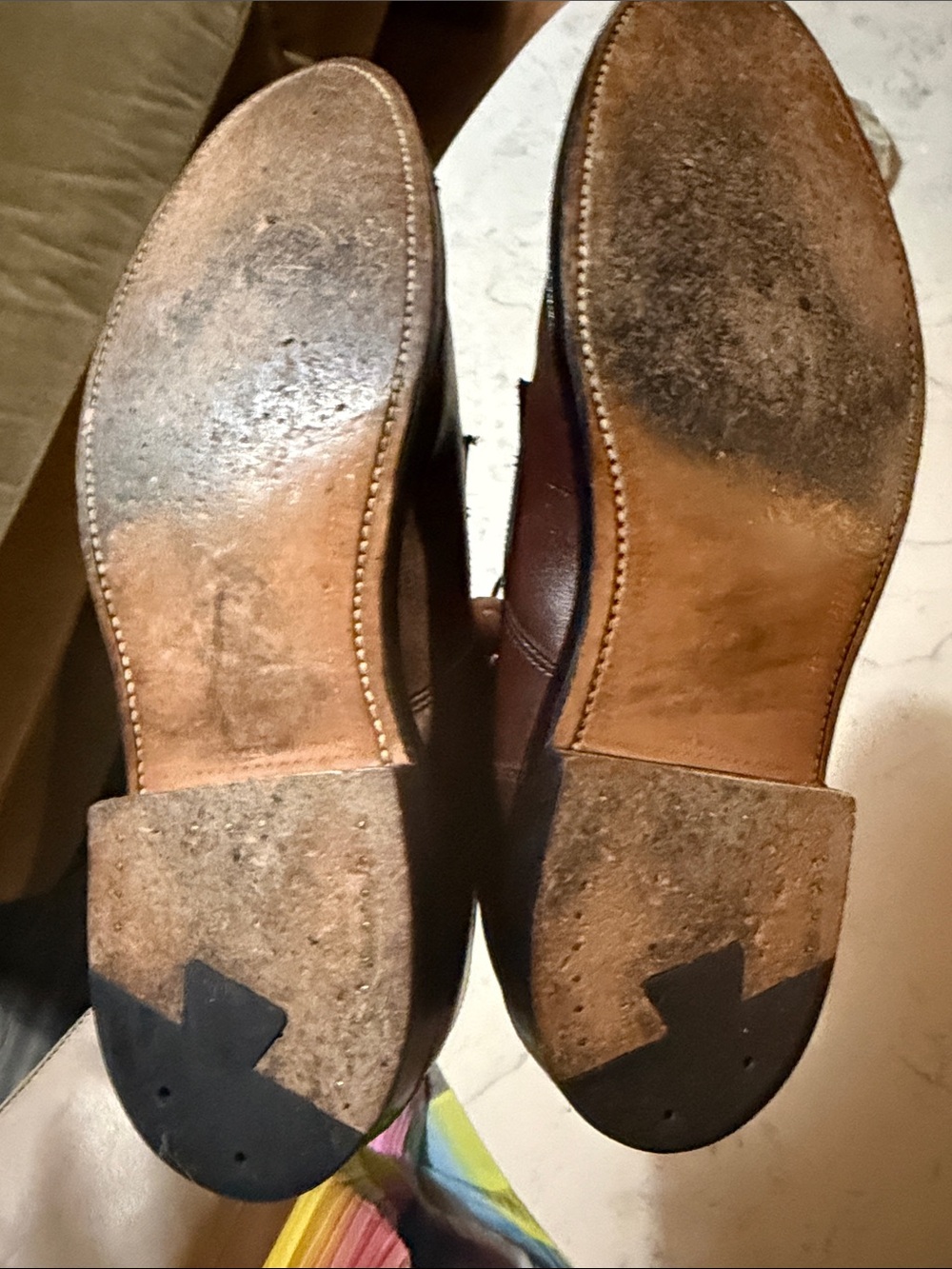 Rare Alden Handsewn Norwegian Front Derby Shoes - Brown Calfskin - Picture 3 of 4